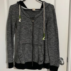 Roxy Scoop Necked zip up sweater